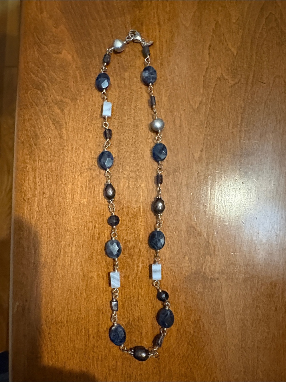 Silpada Navy and silver Mixed-Bead Necklace